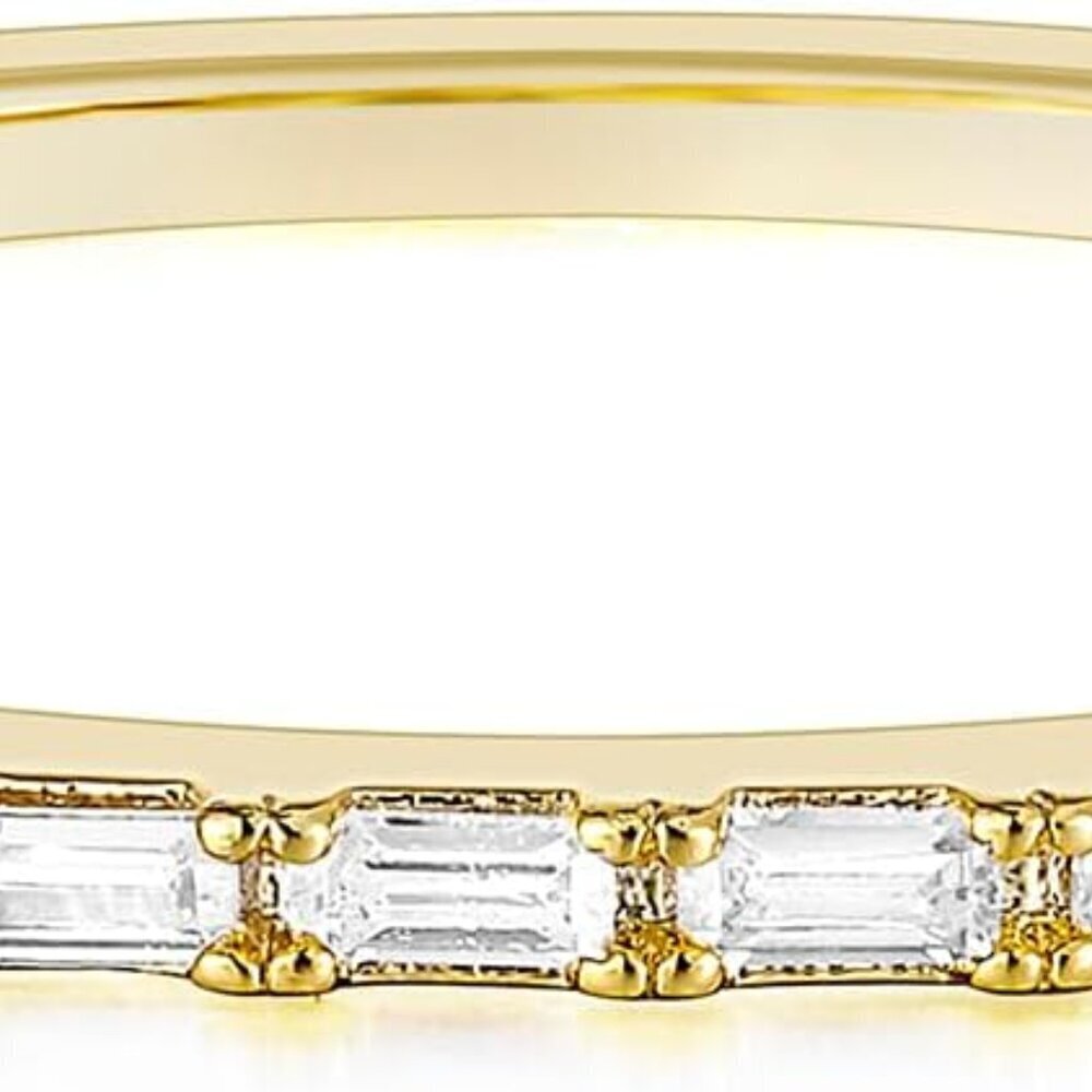 Women’s Gold Metal Half Eternity Ring with Cubic Zirconia Size 3-11